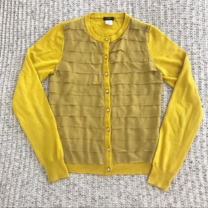 J. Crew Silk Ruffle Wool Cardigan